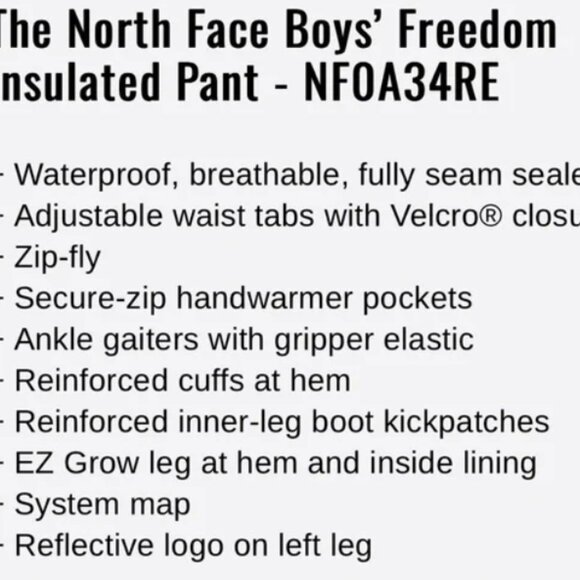 The North Face Freedom Insulated Snow Pants Size Large Boys Khaki Camo Print - Picture 11 of 11